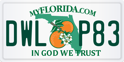 FL license plate DWLP83