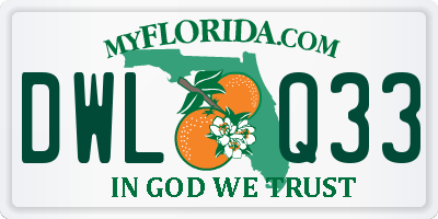 FL license plate DWLQ33