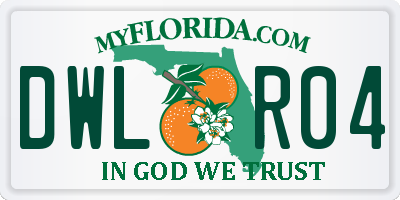 FL license plate DWLR04