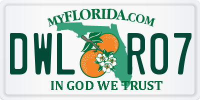 FL license plate DWLR07