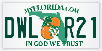 FL license plate DWLR21