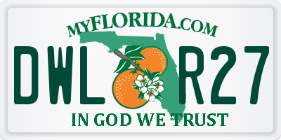 FL license plate DWLR27