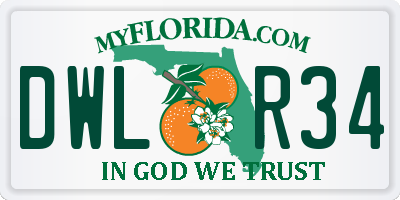 FL license plate DWLR34