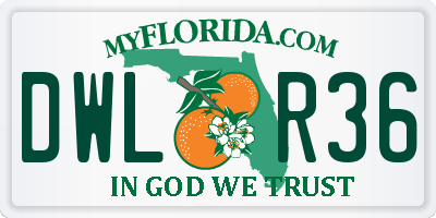 FL license plate DWLR36