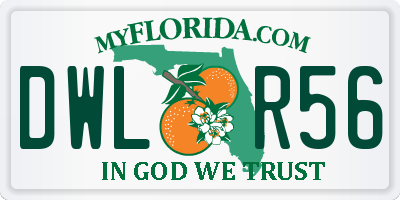 FL license plate DWLR56