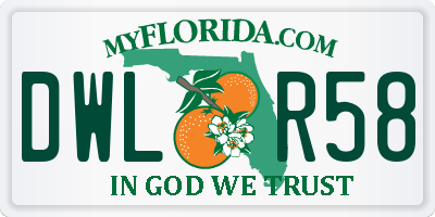 FL license plate DWLR58
