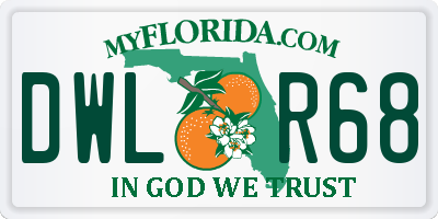 FL license plate DWLR68