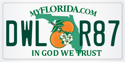 FL license plate DWLR87