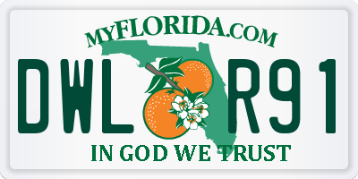 FL license plate DWLR91