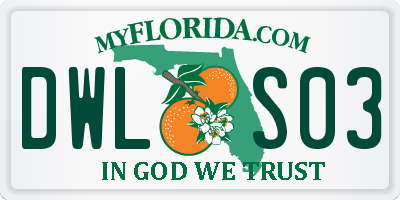 FL license plate DWLS03