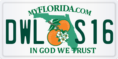 FL license plate DWLS16