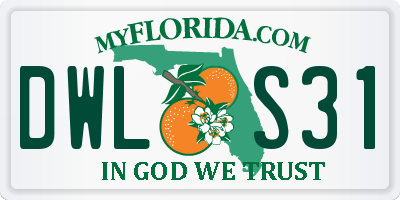 FL license plate DWLS31