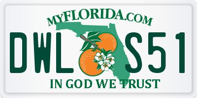 FL license plate DWLS51
