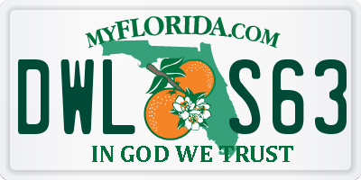 FL license plate DWLS63