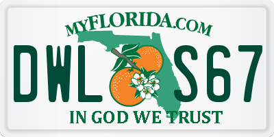 FL license plate DWLS67
