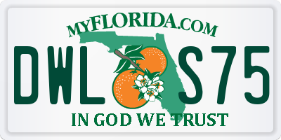 FL license plate DWLS75