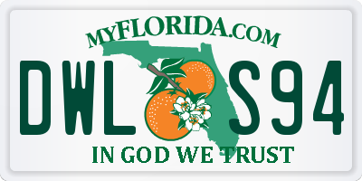 FL license plate DWLS94