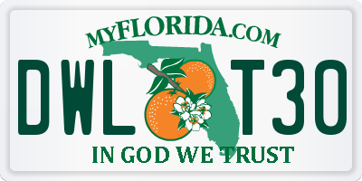 FL license plate DWLT30
