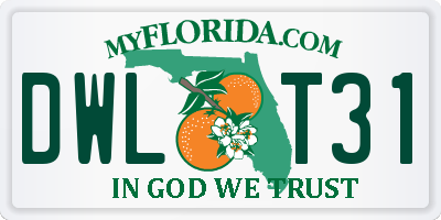 FL license plate DWLT31