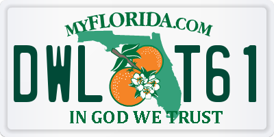 FL license plate DWLT61