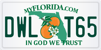 FL license plate DWLT65