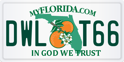 FL license plate DWLT66