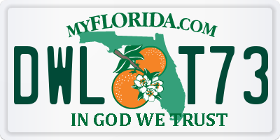 FL license plate DWLT73