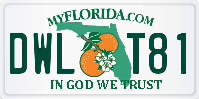 FL license plate DWLT81