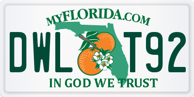 FL license plate DWLT92