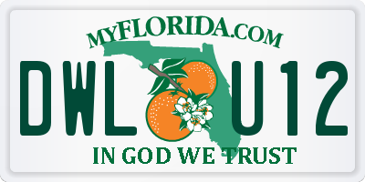 FL license plate DWLU12
