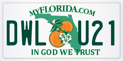 FL license plate DWLU21