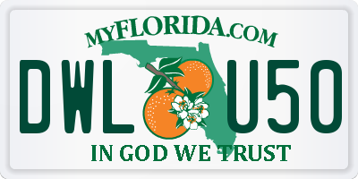 FL license plate DWLU50
