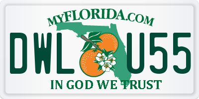 FL license plate DWLU55