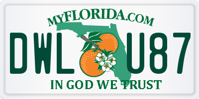 FL license plate DWLU87