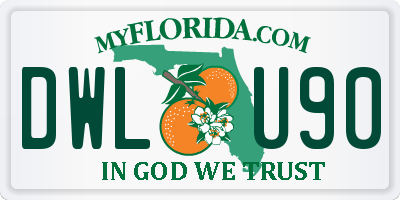 FL license plate DWLU90