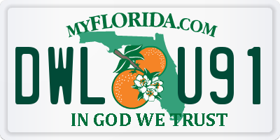 FL license plate DWLU91