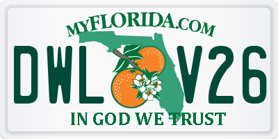 FL license plate DWLV26