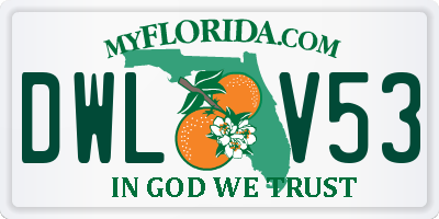 FL license plate DWLV53