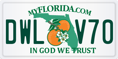 FL license plate DWLV70