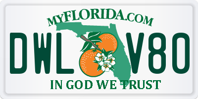 FL license plate DWLV80