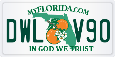 FL license plate DWLV90