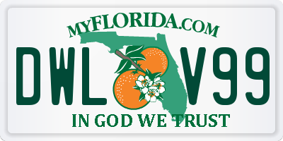 FL license plate DWLV99
