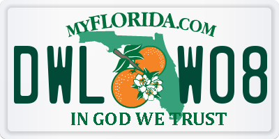 FL license plate DWLW08