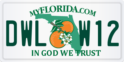 FL license plate DWLW12
