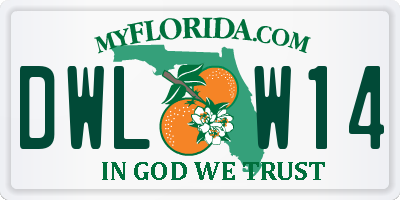 FL license plate DWLW14