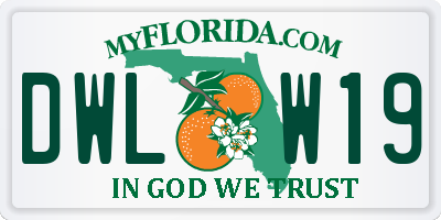 FL license plate DWLW19