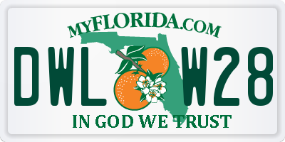 FL license plate DWLW28