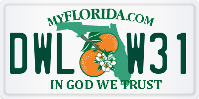 FL license plate DWLW31
