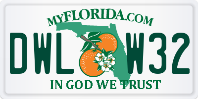 FL license plate DWLW32