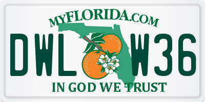 FL license plate DWLW36